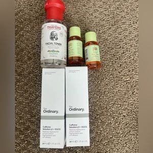 The ordinary caffeine solution. Thayers facial toner alcohol free. 2  pixi glow